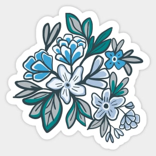 Boho flower garden at midnight Sticker